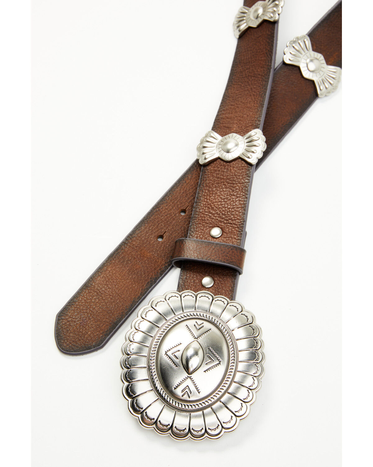 Image #4 - Idyllwind Women's Leather Concho Belt, Brown, hi-res