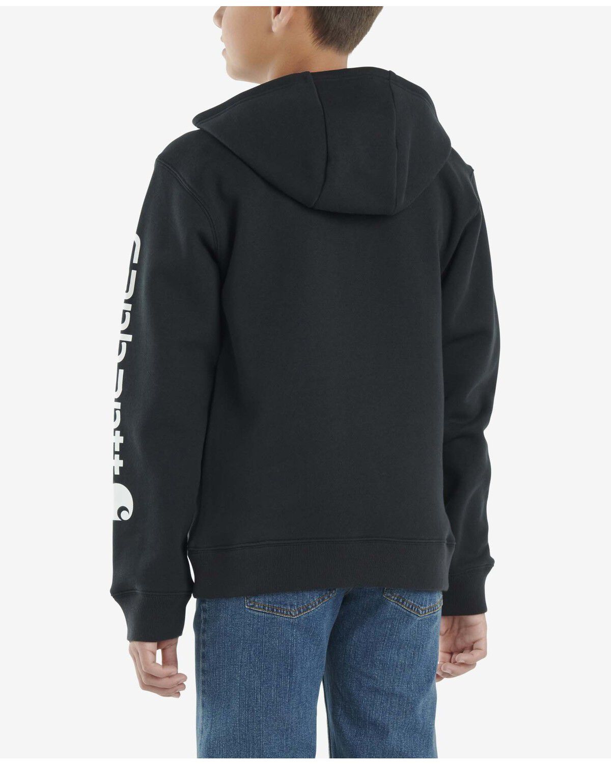 Image #3 - Carhartt Little Boys' Solid Logo Hooded Sweatshirt, Black, hi-res