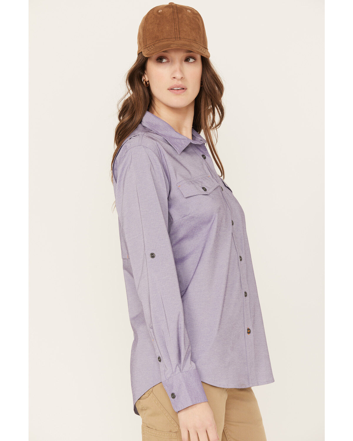Image #2 - Ariat Women's Rebar VentTEK Long Sleeve Button Down Work Shirt, Lavender, hi-res