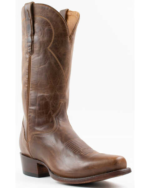 El Dorado Men's 13" Distressed Western Boots - Square Toe, Chocolate, hi-res