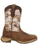 Durango Boys' Lil Rebel Desert Camo Western Boots - Square Toe, Brown, hi-res