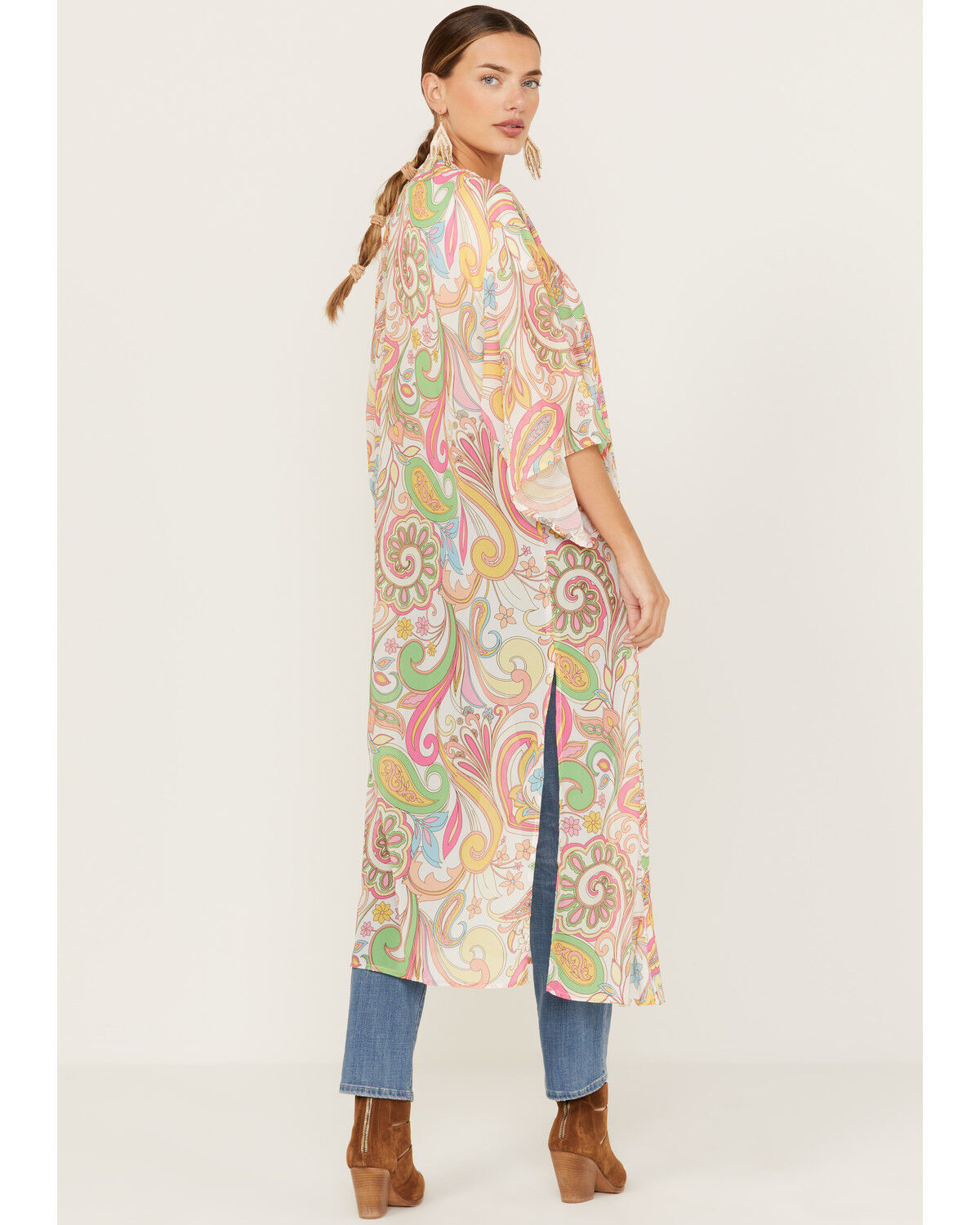 Image #4 - Flying Tomato Women's Paisley Print Kimono, Multi, hi-res