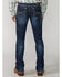 Stetson Men's Rock Fit Barbwire "X" Stitched Boot Jeans - Big & Tall, Med Wash, hi-res
