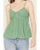 Image #3 - Cleo + Wolf Women's Enya Seersucker Striped Tank Top, Green, hi-res