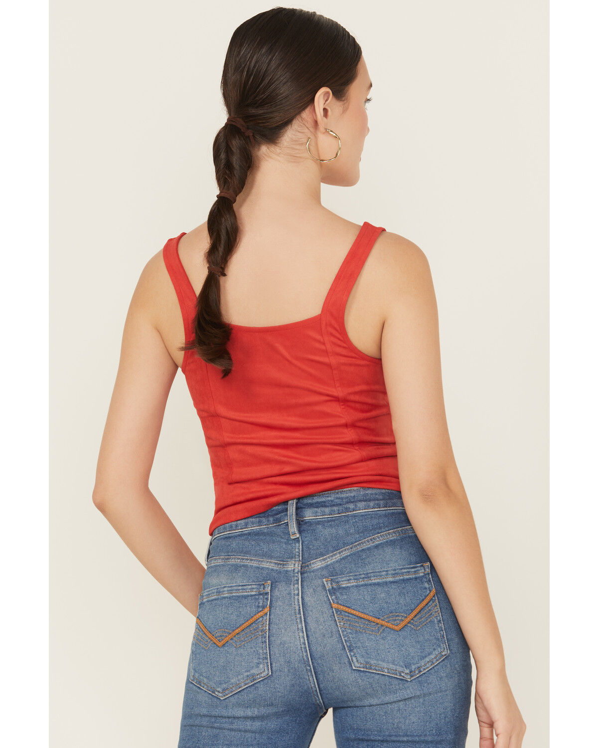 Image #5 - Idyllwind Women's Eastland Faux Suede Lace-Up Corset, Coral, hi-res