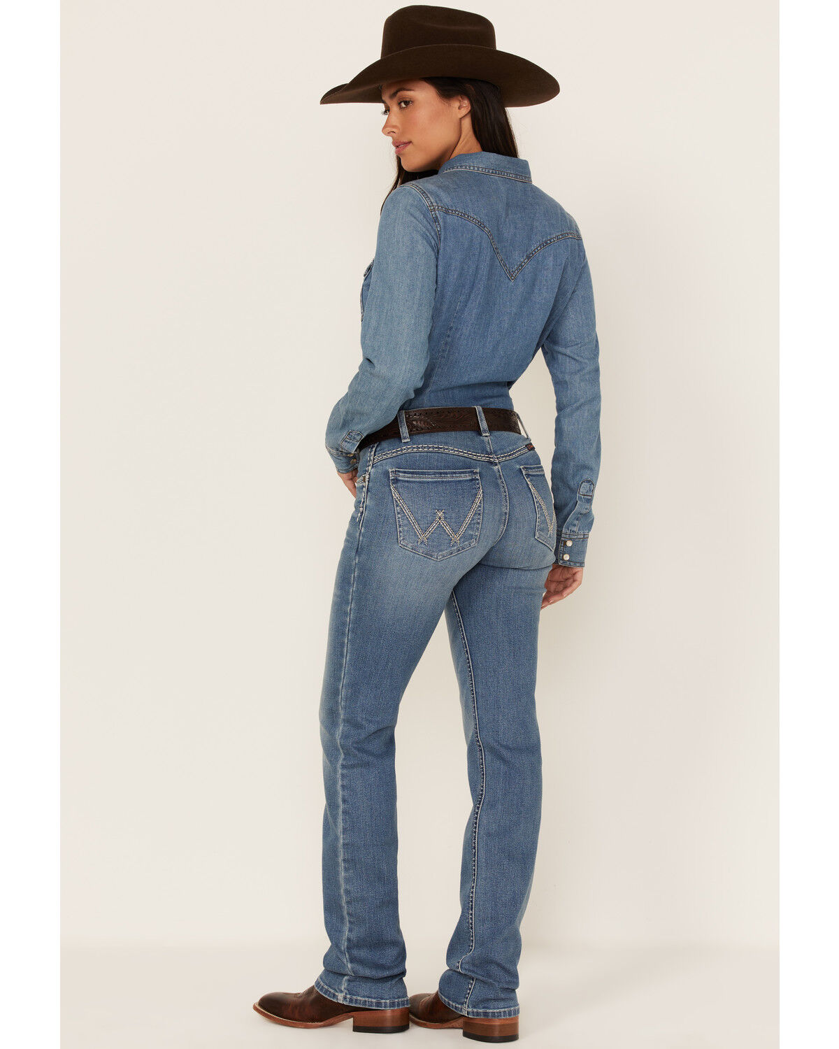 Image #3 - Wrangler Women's Light Wash Low Rise Shiloh Bootcut Ultimate Riding Jeans, , hi-res
