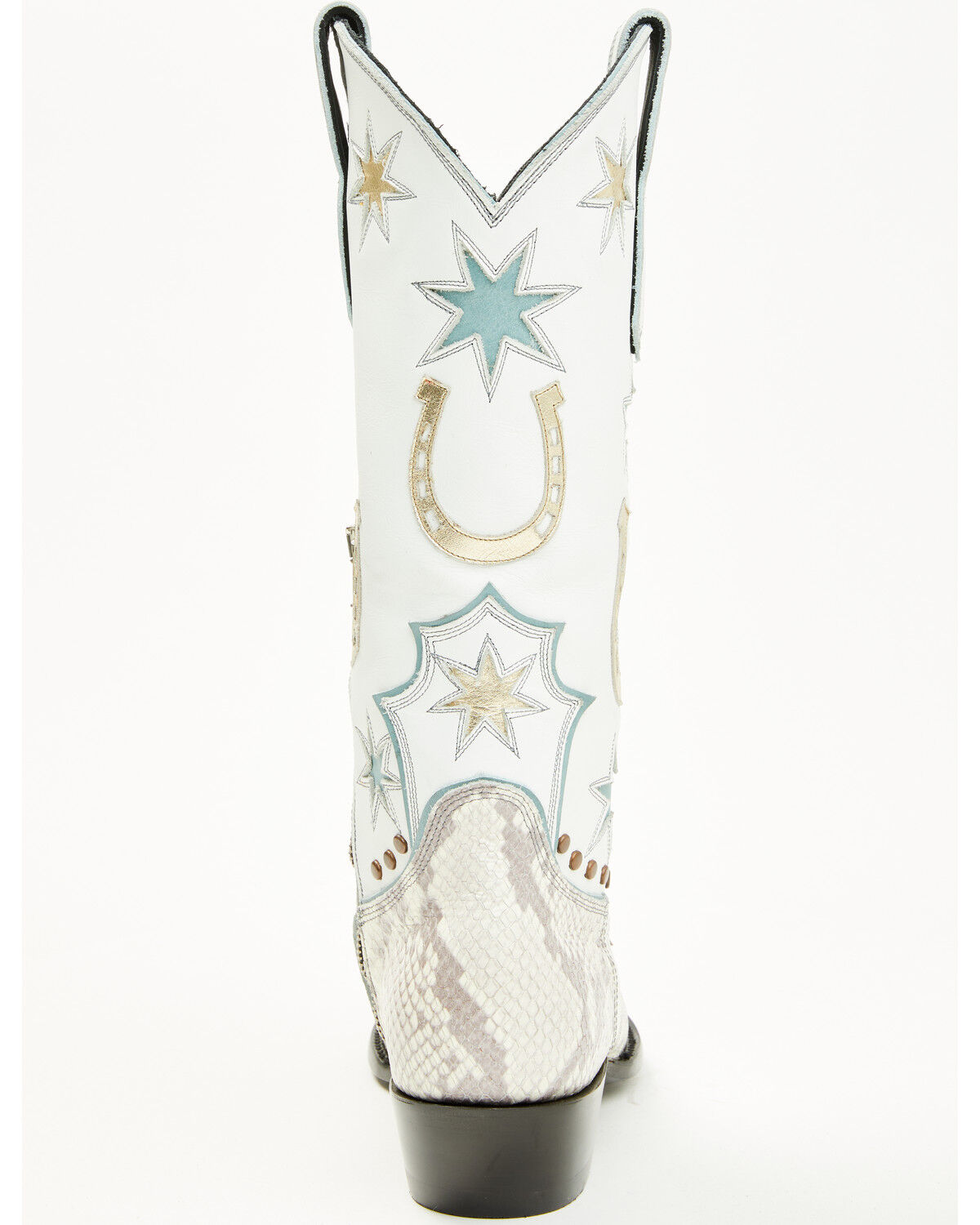 Image #5 - Old Gringo Women's Lucky Star Exotic Python Tall Western Boots - Snip Toe, White, hi-res