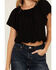 Image #3 - Wild Moss Women's Flutter Sleeve Peasant Top, Black, hi-res