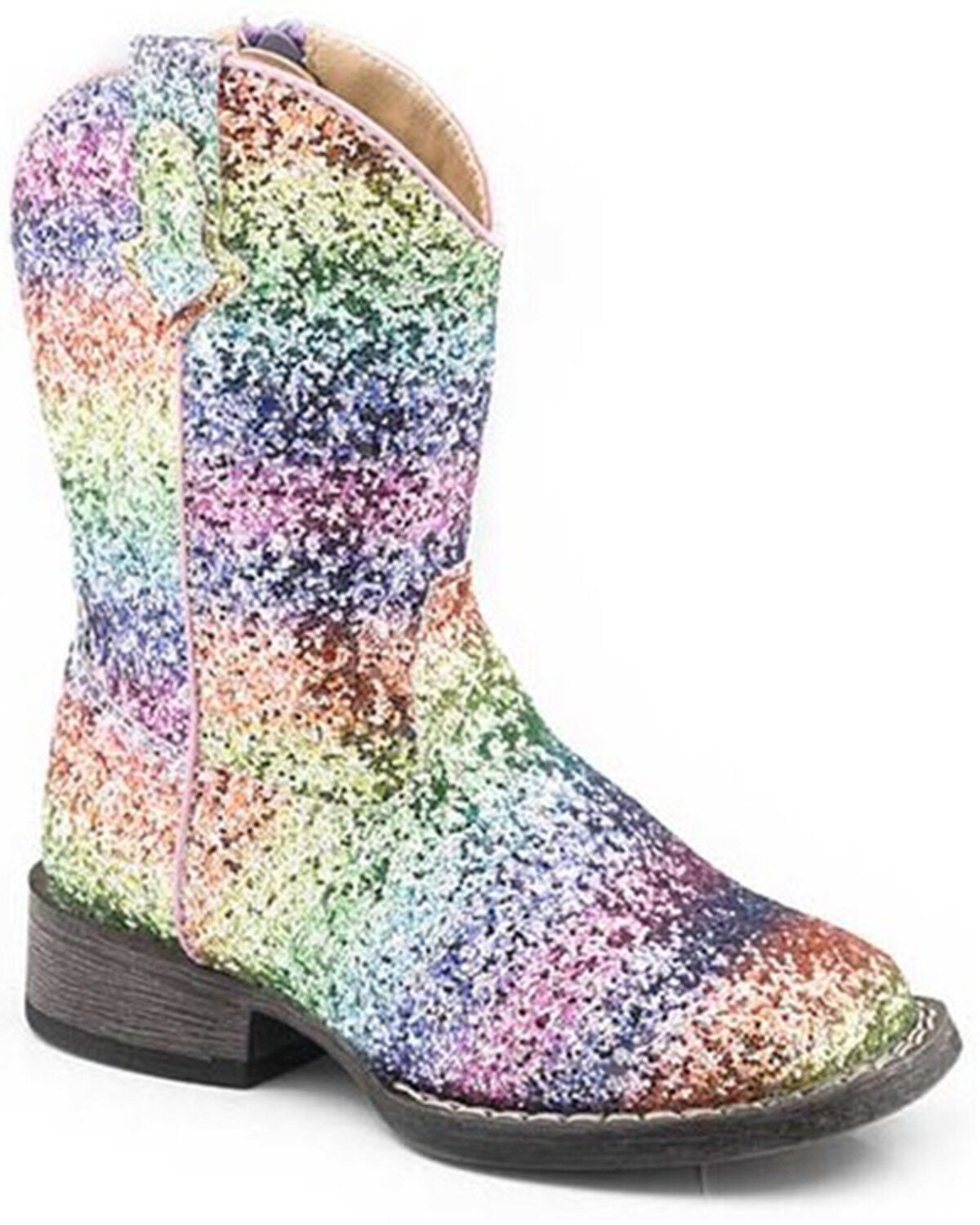 Roper Toddler Girls' Glitter Galore Western Boots - Broad Square Toe, Pink, hi-res