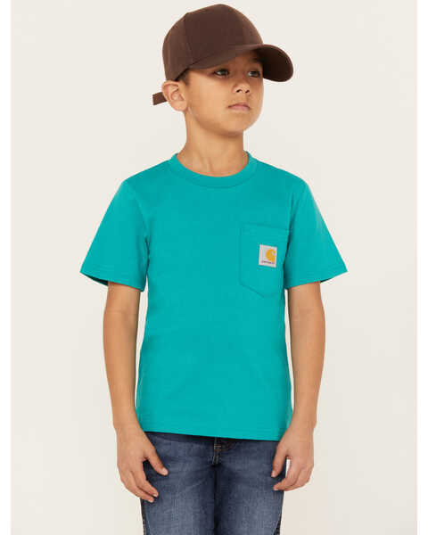 Carhartt Little Boys' Gradient C Short Sleeve Graphic T-Shirt , Turquoise, hi-res