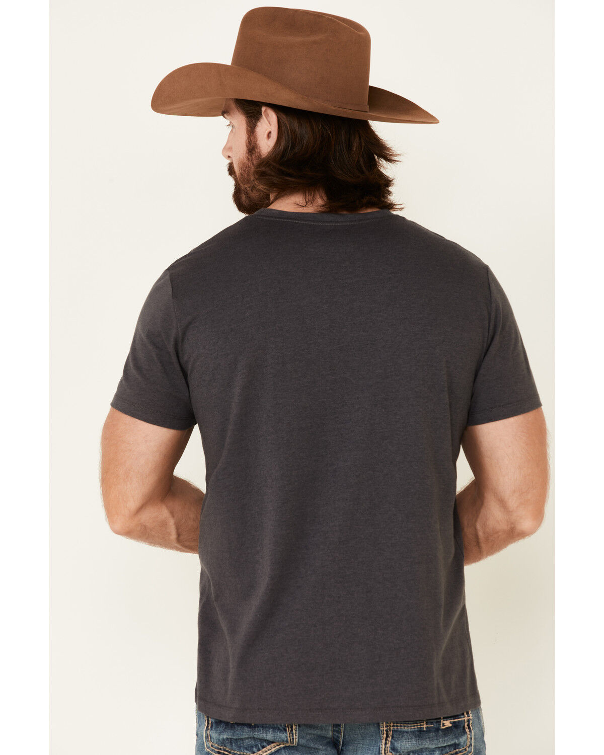 Image #4 - Rock & Roll Denim Men's Charcoal Square Graphic Short Sleeve T-Shirt, Charcoal, hi-res