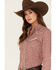 Image #2 - Roper Women's Ditsy Floral Print Long Sleeve Pearl Snap Retro Western Shirt, Red, hi-res