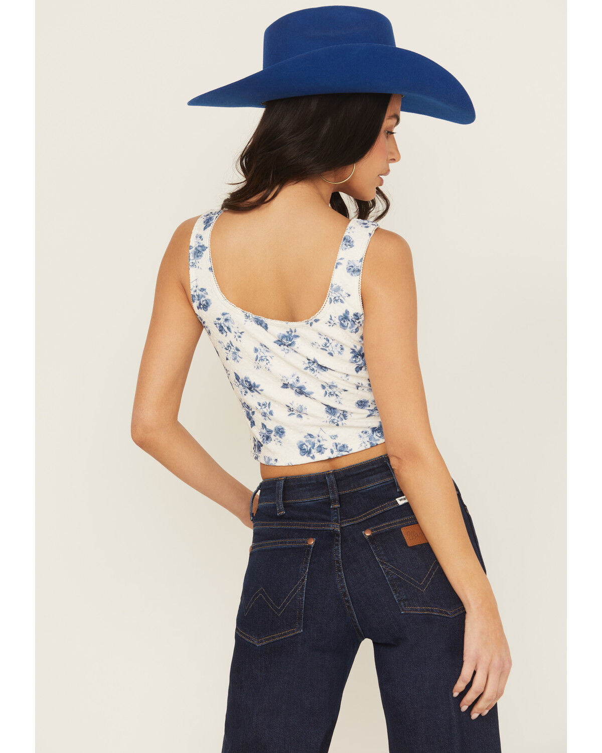 Image #4 - Shyanne Women's Floral Print Corset Top, White, hi-res