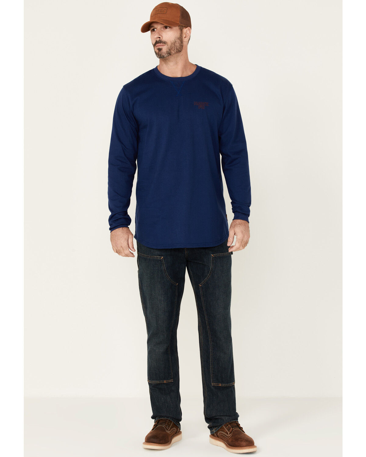 Image #2 - Hawx Men's FR Graphic Long Sleeve Work T-Shirt - Tall, Blue, hi-res