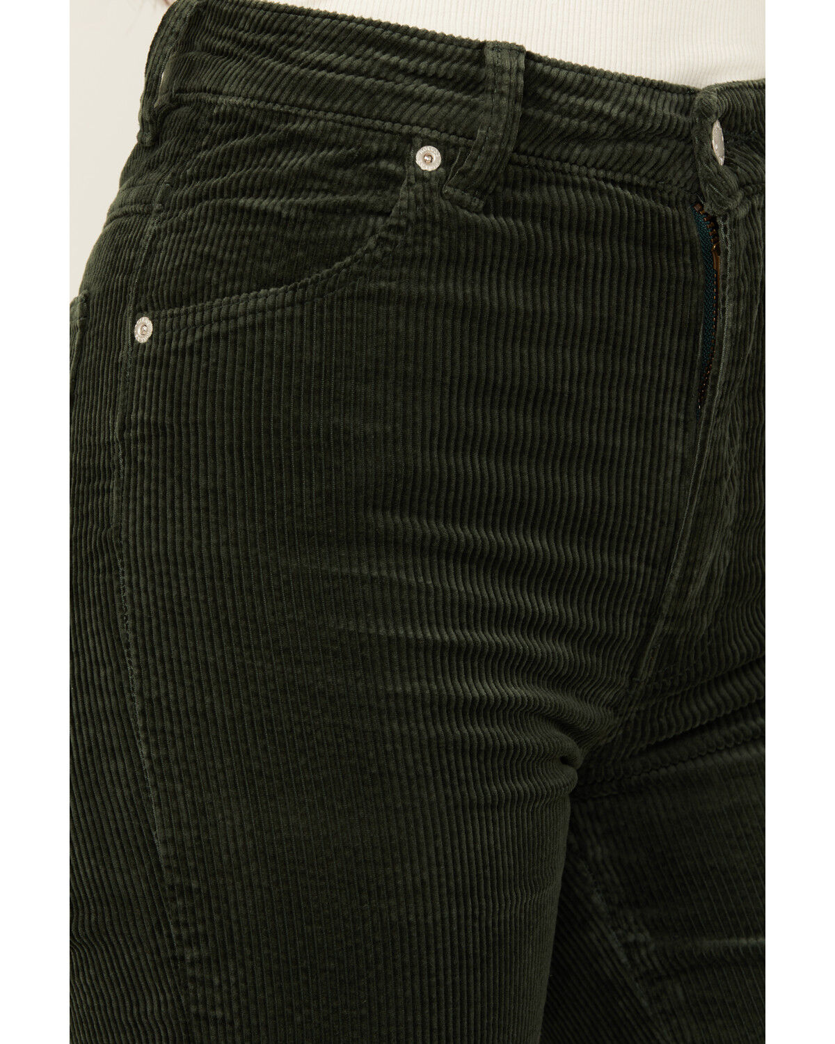 Image #2 - Rolla's Women's High Rise Eastcoast Corduroy Stretch Flare Jeans, Dark Green, hi-res