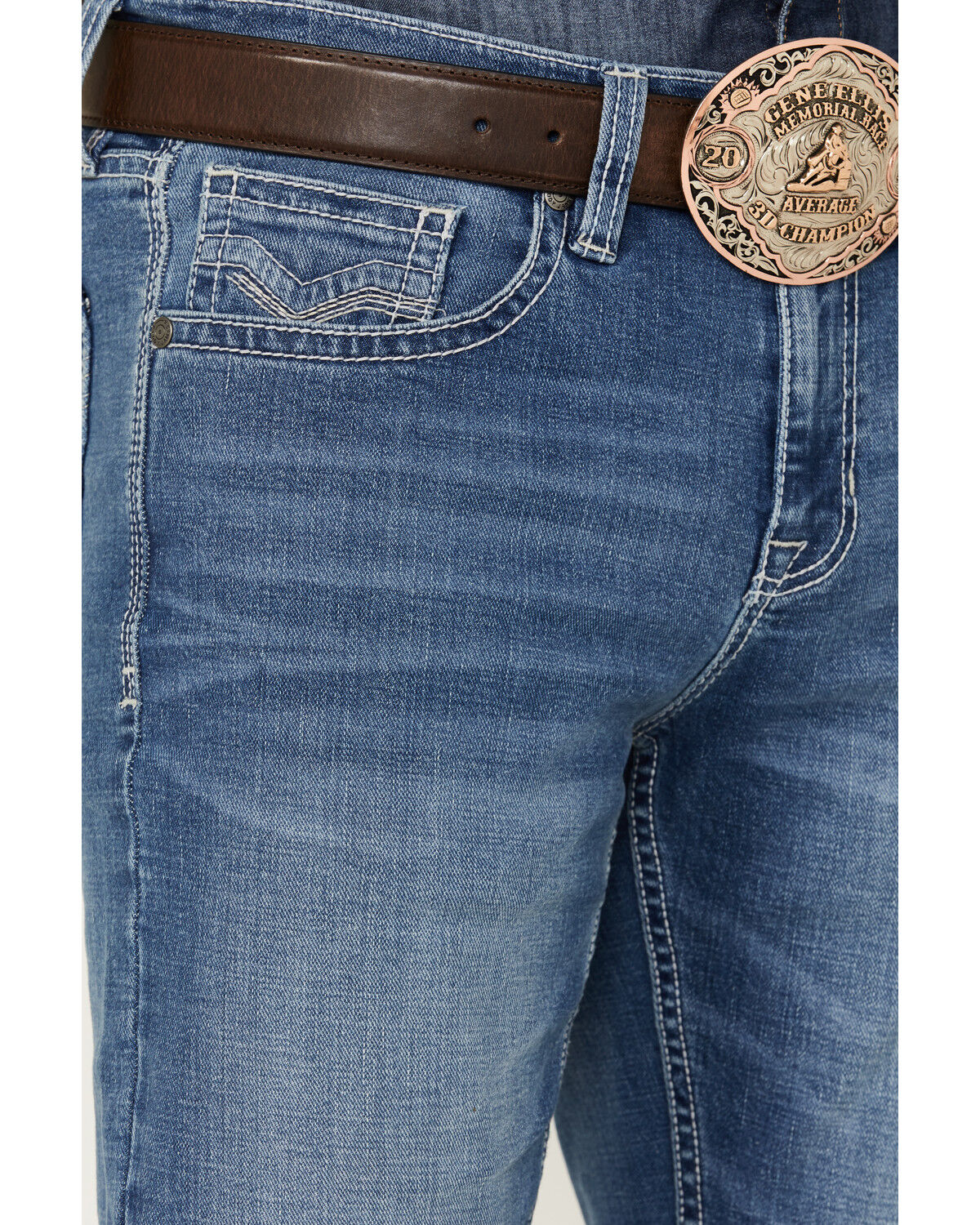 Image #2 - Cody James Men's Silverton Light Wash Stretch Relaxed Bootcut Jeans, Light Medium Wash, hi-res