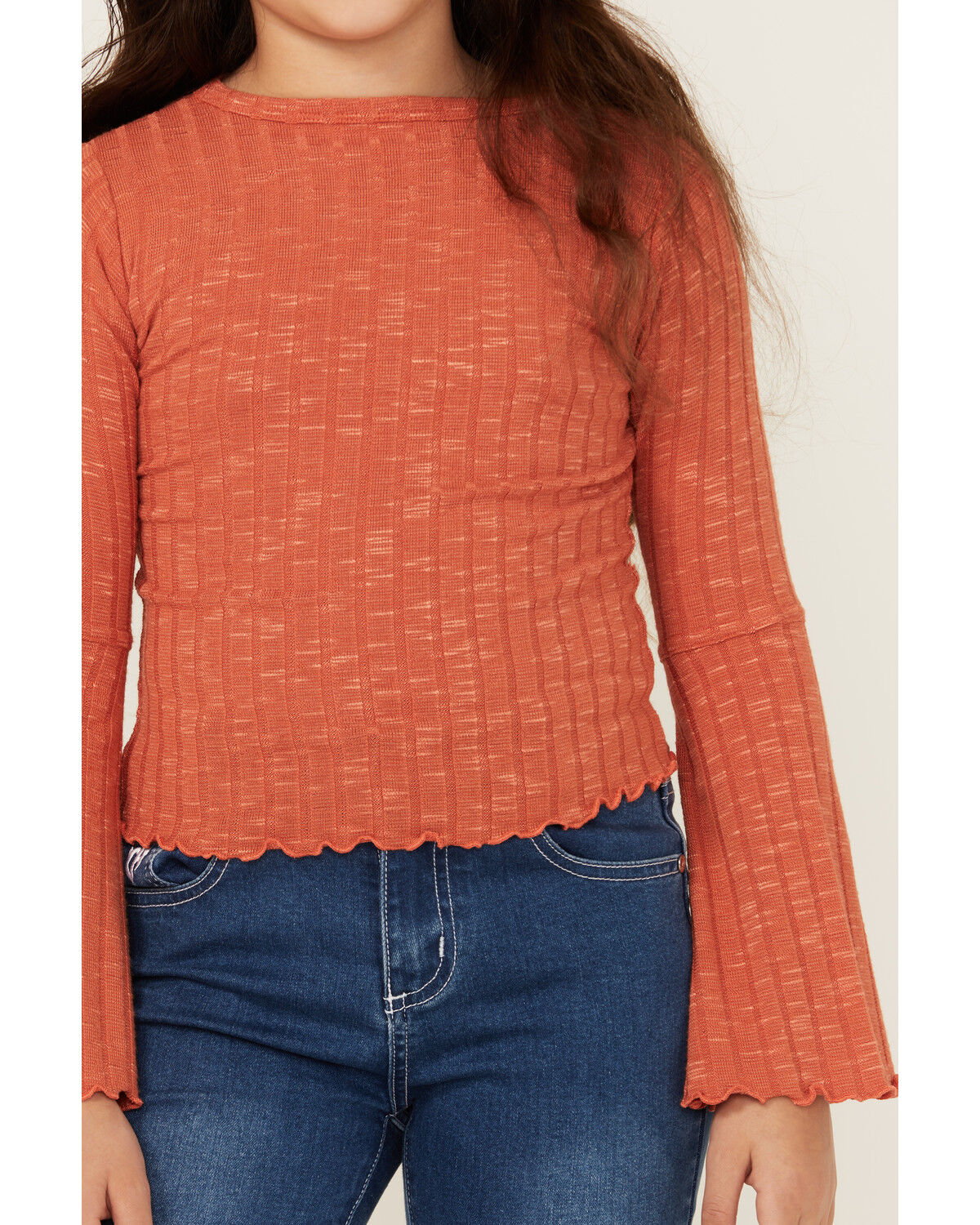 Image #3 - Shyanne Girls' Willow Long Sleeve Rib Shirt, Dark Pink, hi-res