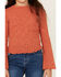 Image #3 - Shyanne Girls' Willow Long Sleeve Rib Shirt, Dark Pink, hi-res