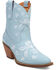 Image #1 - Dingo Women's Sweetheart Embroidered Booties - Round Toe, Blue, hi-res