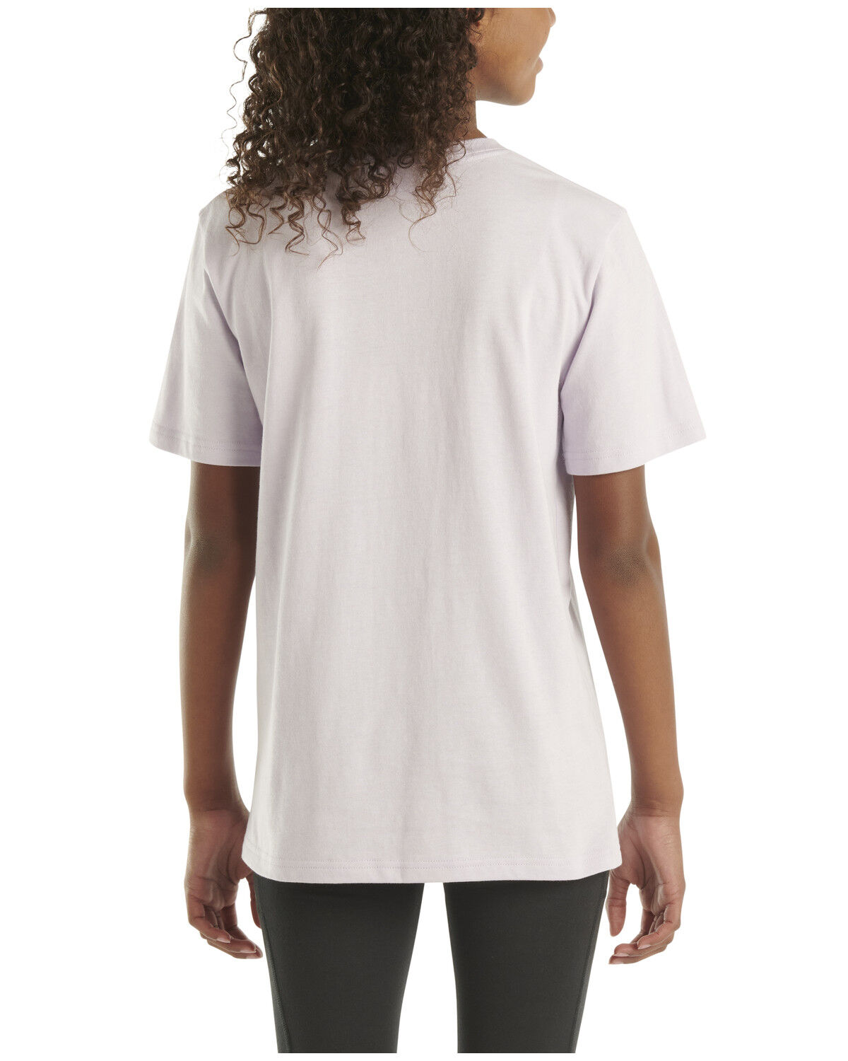 Image #2 - Carhartt Girls' Solid Short Sleeve Pocket Tee, Lavender, hi-res