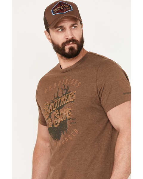Image #2 - Brothers and Sons Men's Elk Label Short Sleeve Graphic T-Shirt, Lt Brown, hi-res