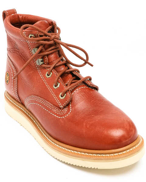 Hawx Men's Grade Wedge Work Boots - Nano Composite Toe, Red, hi-res