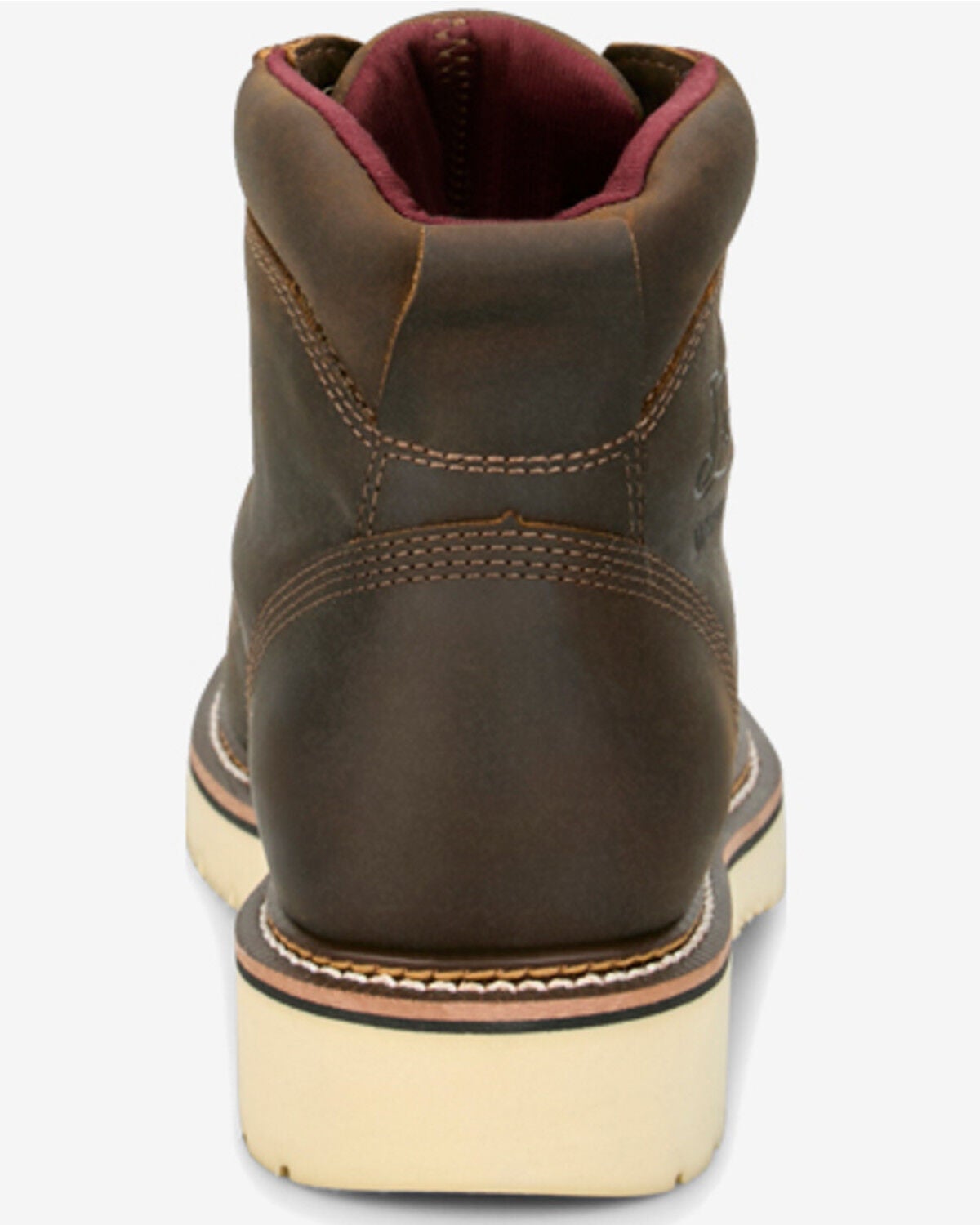 Image #5 - Justin Men's 6" Homeland Akron Waterproof Moc Work Boots - Steel Toe, Brown, hi-res
