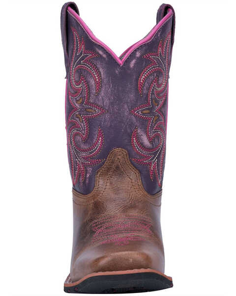 Image #5 - Dan Post Girls' Majesty Western Boots - Square Toe, Brown, hi-res