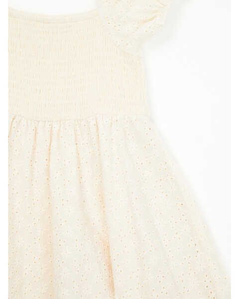 Image #2 - Yura Toddler Girls' Puff Eyelet Sleeve Dress, Cream, hi-res