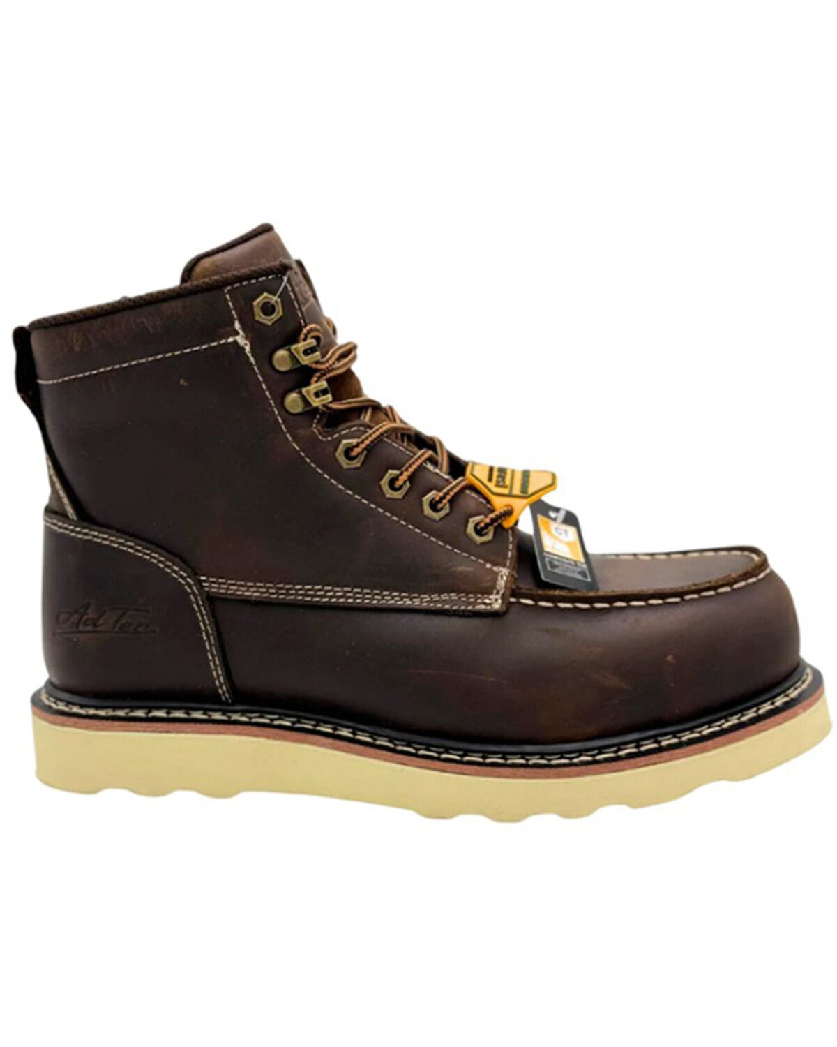 Image #2 - AdTec Men's 6" Rancho Moc Work Boots - Composite Toe, Dark Brown, hi-res