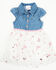 Image #1 - Sugar California Toddler Girls' Denim Short Sleeve Button-Down Tutu Dress, Blue, hi-res