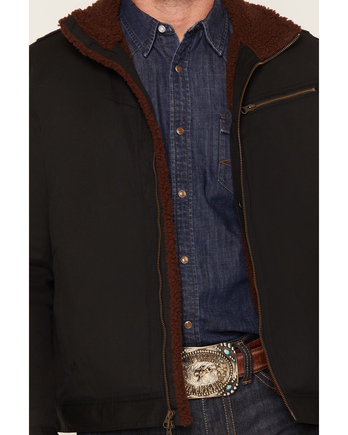 Image #3 - Cody James Men's Maverick Concealed Carry Sherpa Lined Waxed Canvas Jacket, Black, hi-res