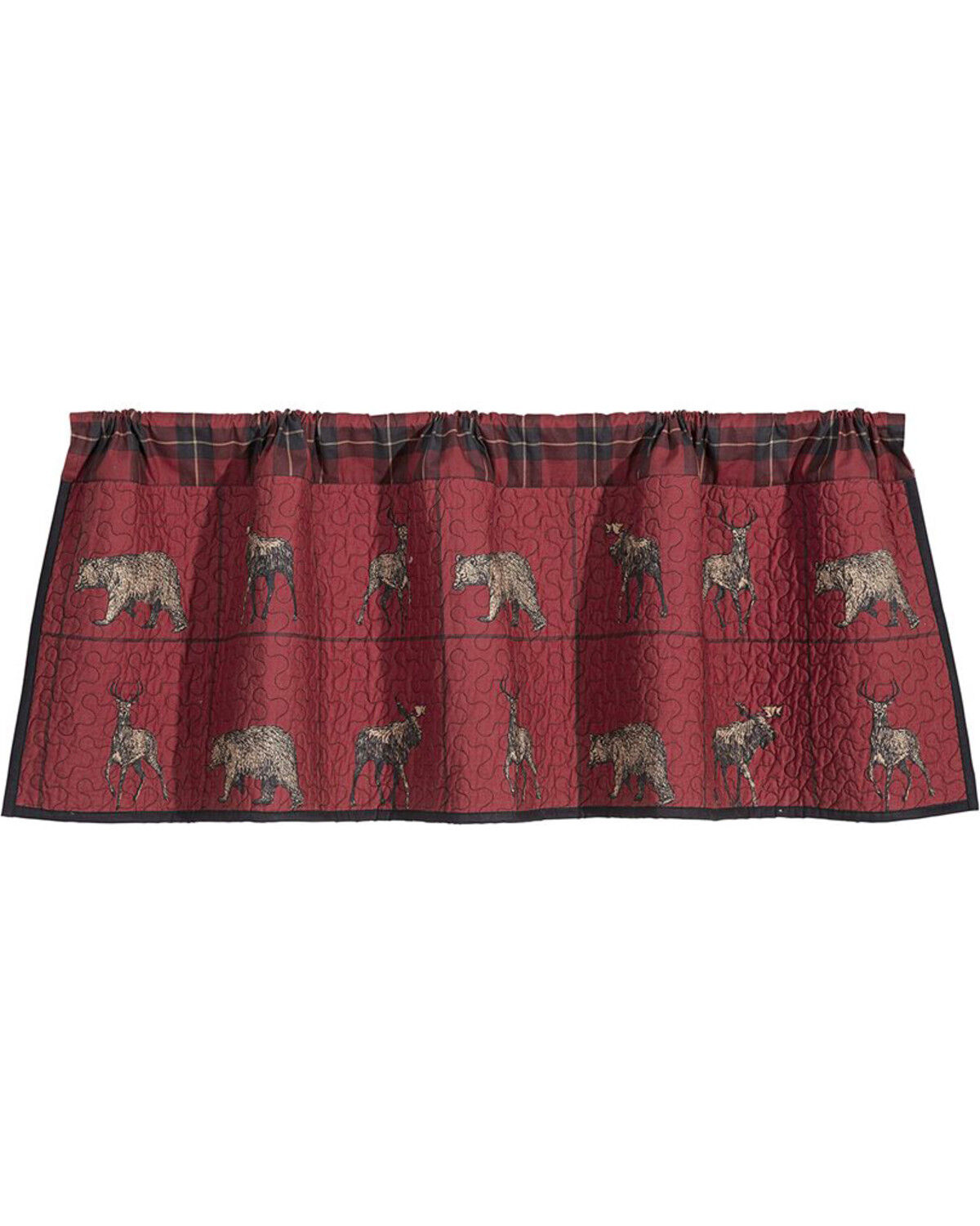 Image #1 - HiEnd Accents Quilted Woodland Plaid Valance, Multi, hi-res