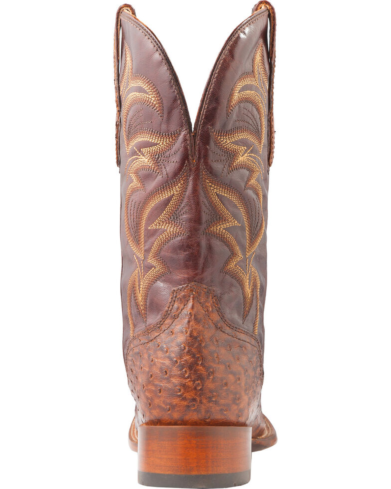 El Dorado Men's Handmade Full Quill Ostrich Stockman Boots - Square Toe, Bronze, hi-res