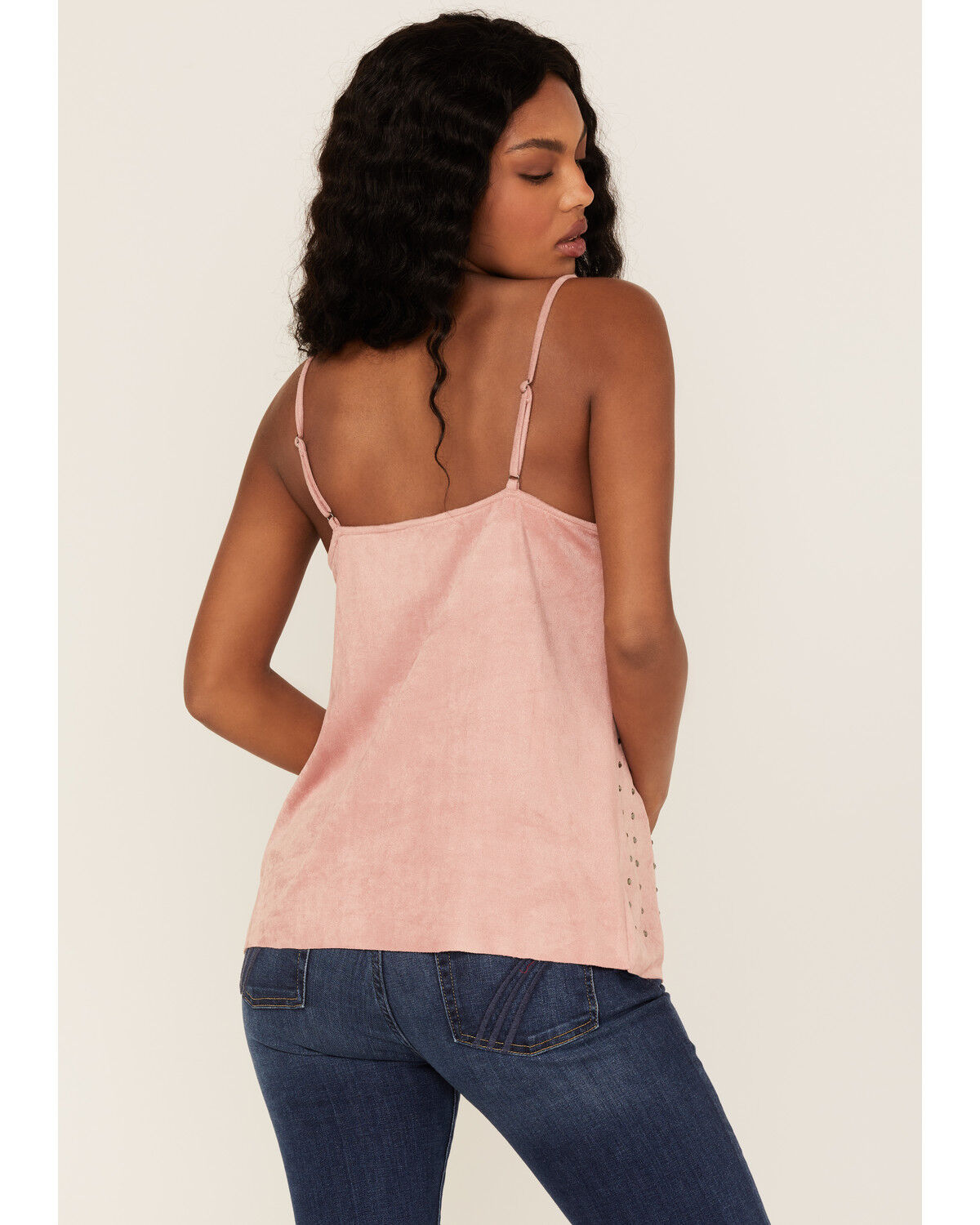 Image #4 - Vocal Women's Studded Faux Suede Cami Top, Mauve, hi-res