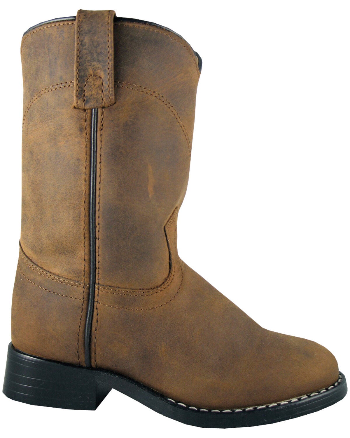 Smoky Mountain Boys' Roper Western Boots - Round Toe, Brown, hi-res