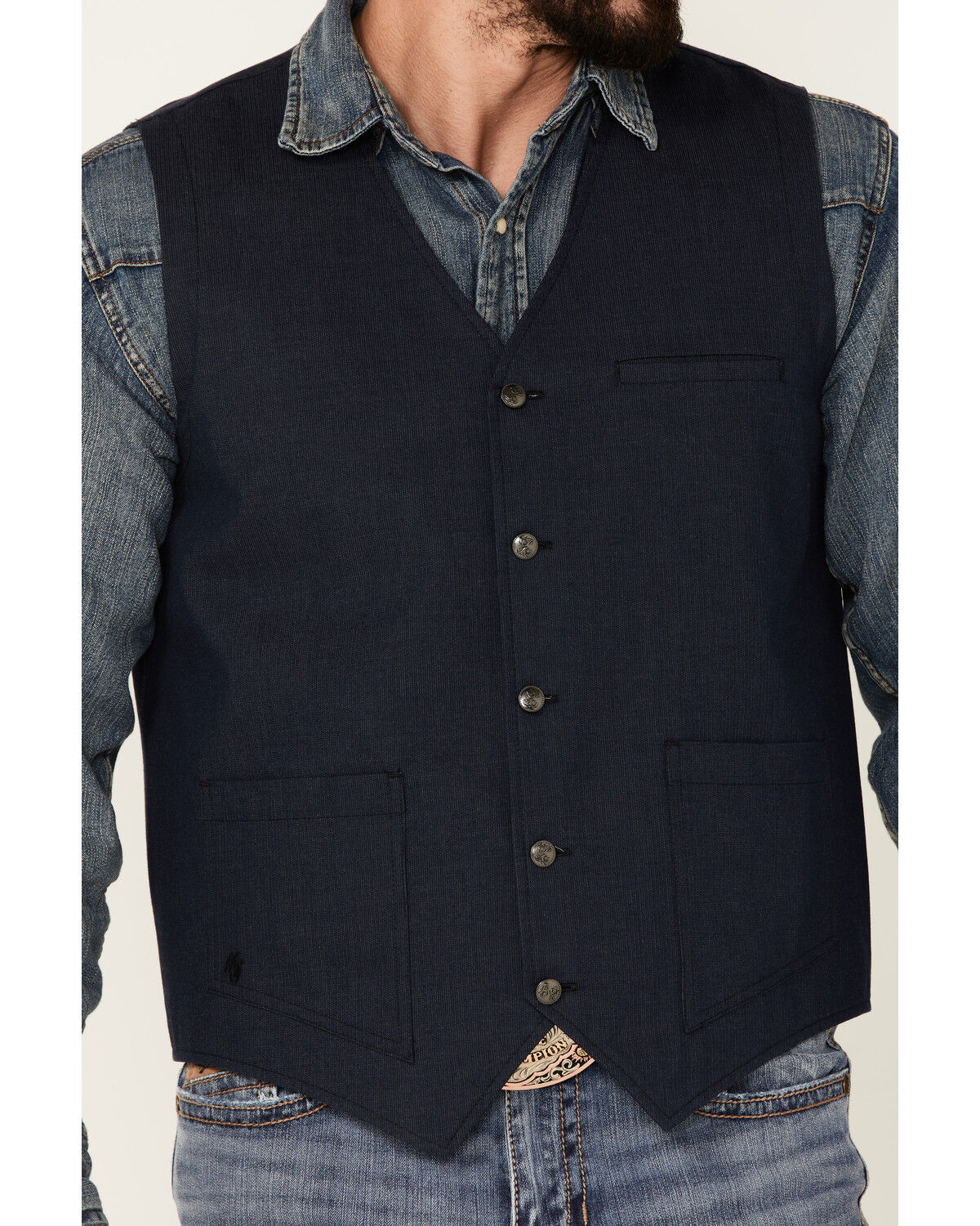 Image #3 - Moonshine Spirit Men's Saloon Textured Solid Button Down Western Vest , , hi-res