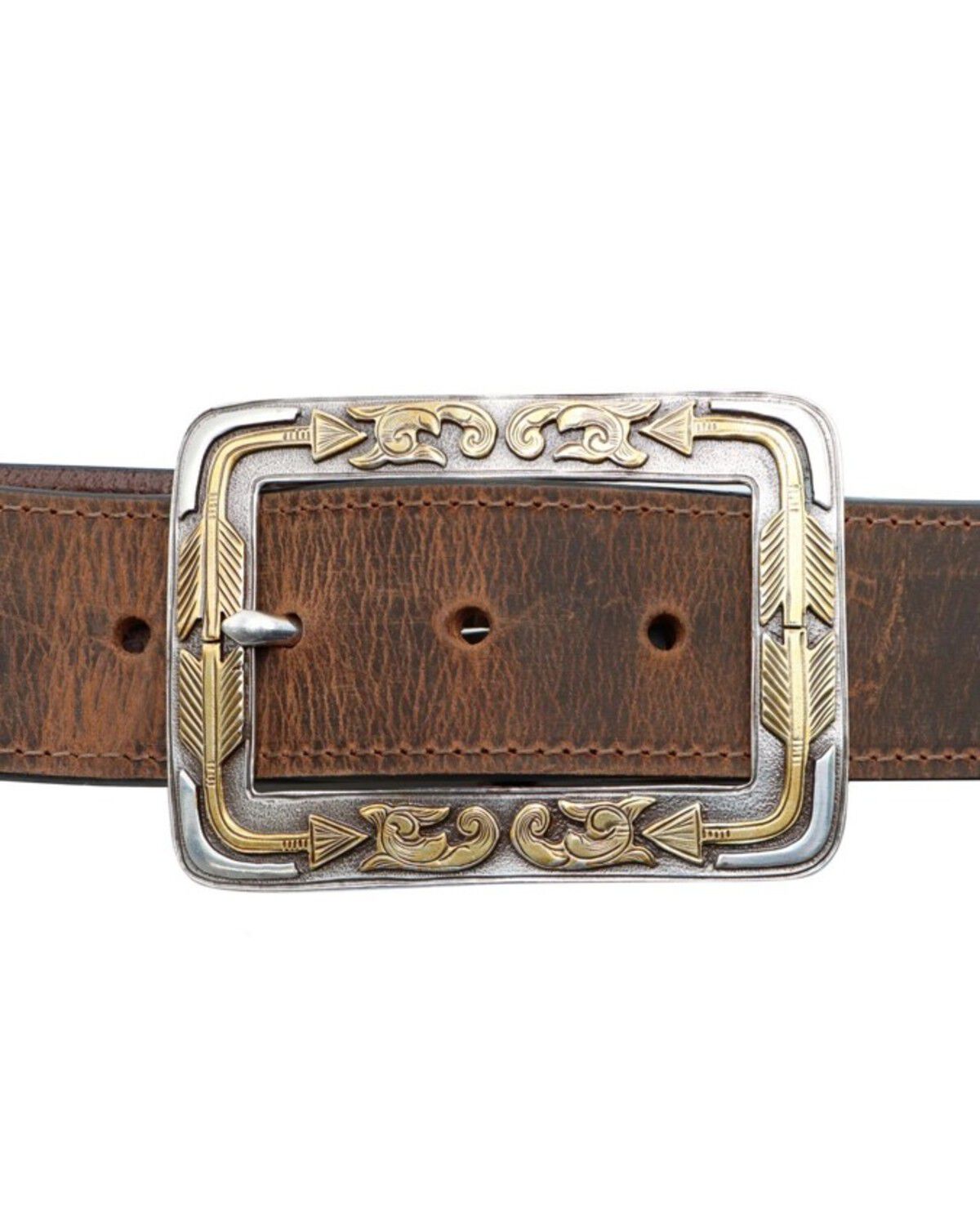 Image #2 - Cody James Men's Boxed Arrow Buckle Belt, Brown, hi-res