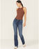 Image #1 - Shyanne Women's Aria Mid Rise Bootcut Stretch Denim Jeans, Medium Wash, hi-res