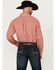 Image #4 - Wrangler Men's Classic Plaid Print Long Sleeve Button-Down Western Shirt - Tall, Red, hi-res