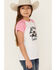 Image #2 - Rock & Roll Denim Girls' Yee Haw Short Sleeve Graphic Tee, Pink, hi-res