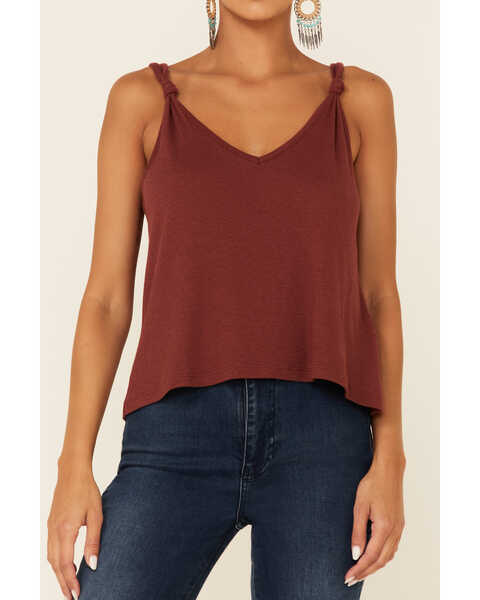 Image #3 - Shyanne Women's Chocolate Knotted Strap Tank Top , , hi-res