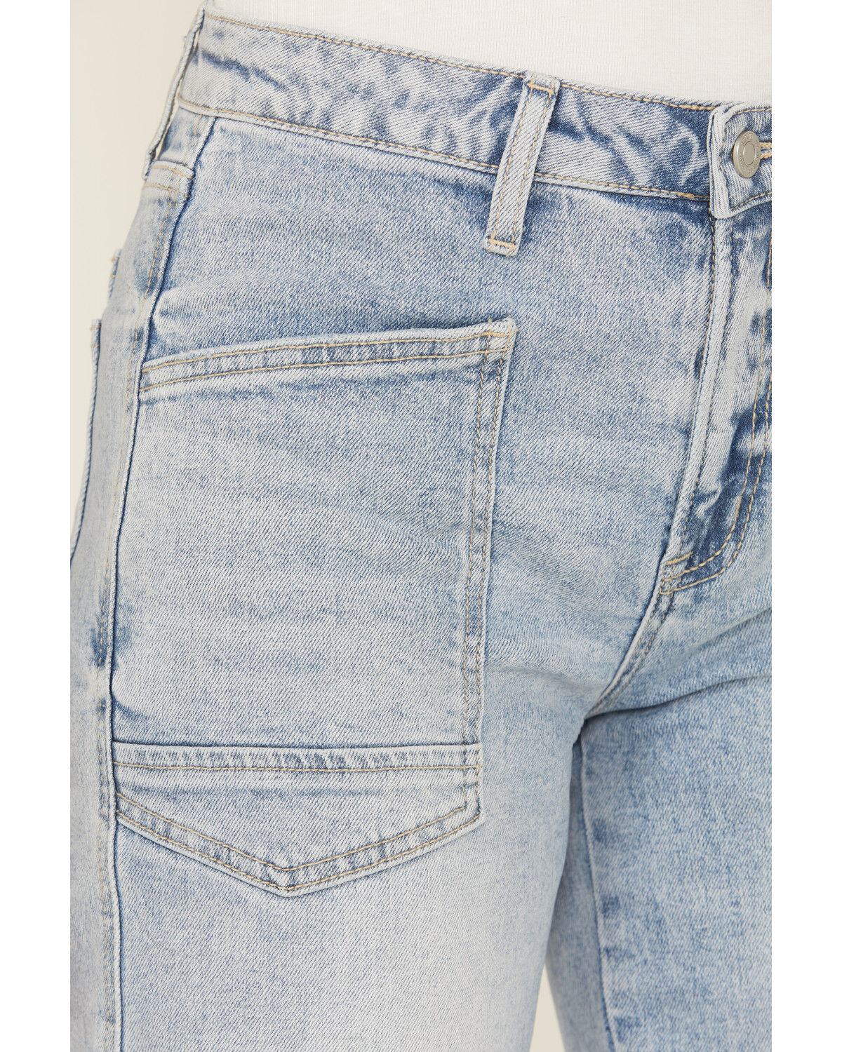 Image #2 - Flying Monkey Women's Katie Light Wash Super High Rise Barrel Stretch Denim Jeans, Light Wash, hi-res