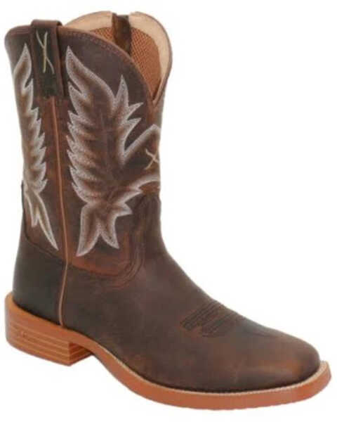 Twisted X Men's Tech X Performance Western Boots - Broad Square Toe , Brown, hi-res