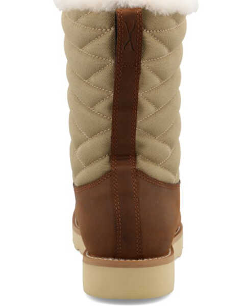 Image #5 - Twisted X Women's Oiled Saddle Lace-Up Shearling Lined Wedge Sole Boots - Moc Toe, Brown, hi-res