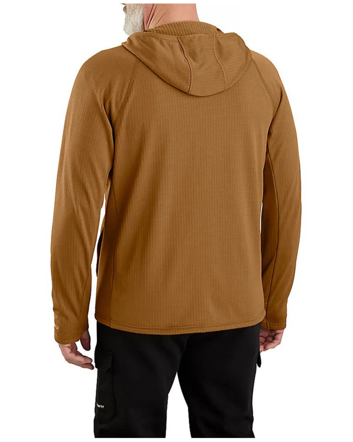Image #2 - Carhartt Men's Force® Relaxed Fit Full-Zip Long Sleeve Hooded Shirt, Brown, hi-res
