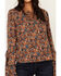Image #2 - Idyllwind Women's Rouge Paisley Print Lace-Up Top, Dark Blue, hi-res