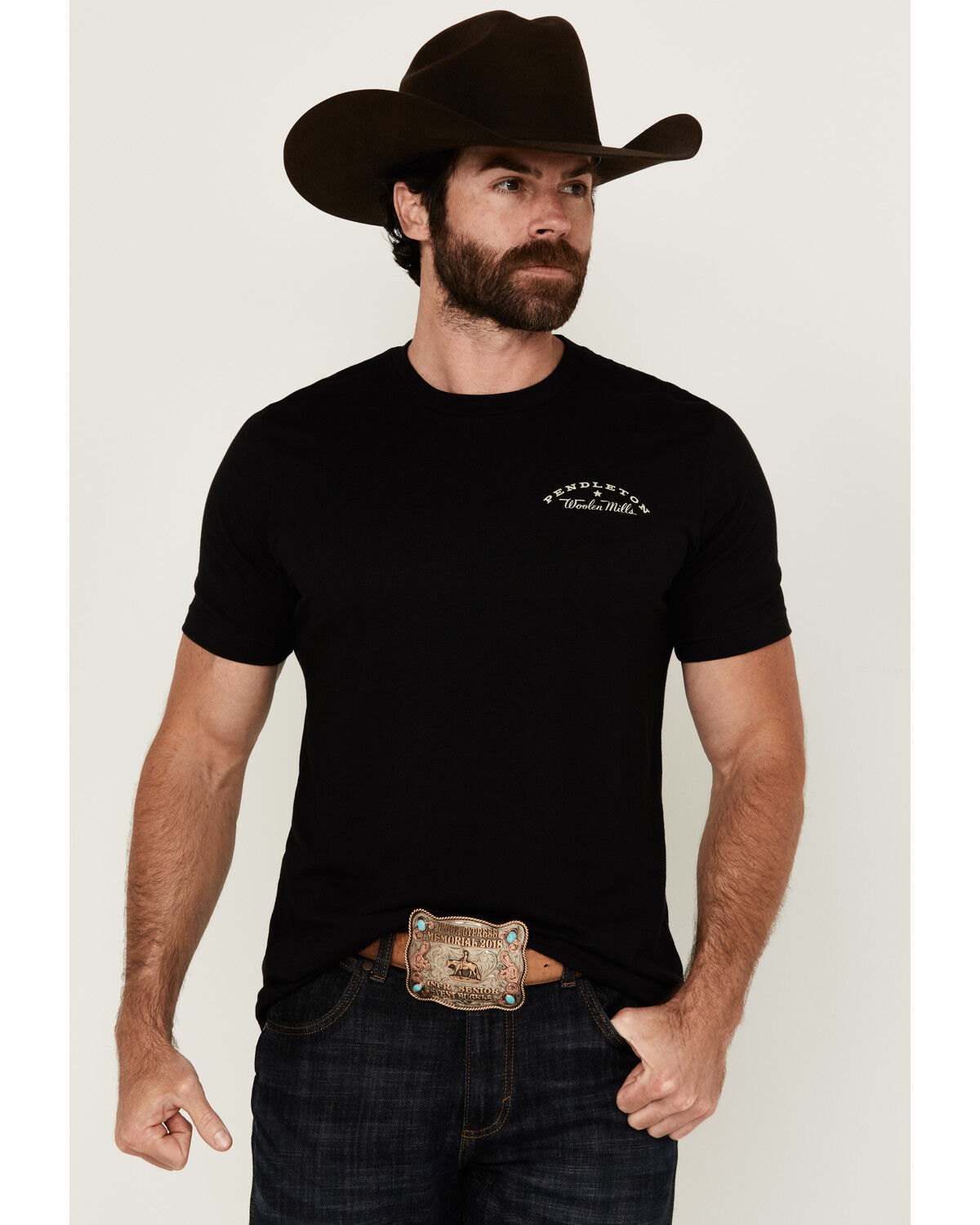 Image #2 - Pendleton Men's Boot Barn Exclusive Eagle Logo Short Sleeve Graphic T-Shirt, Black, hi-res