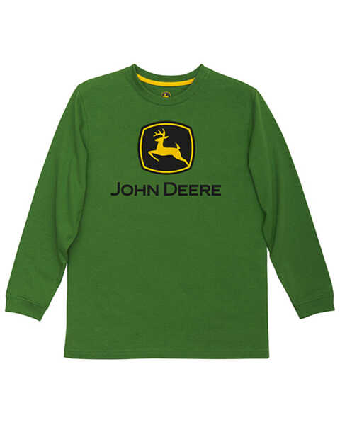 John Deere Boys' Logo Graphic Long Sleeve T-Shirt, Green, hi-res