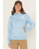 Image #1 - Carhartt Women's Relaxed Fit Midweight Logo Graphic Hoodie, Blue, hi-res
